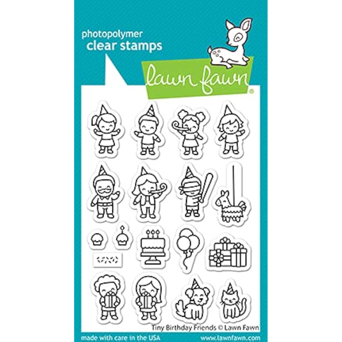 Lawn Fawn - Little Birthday Friends Stamps and Dies - 2 Item Bundle
