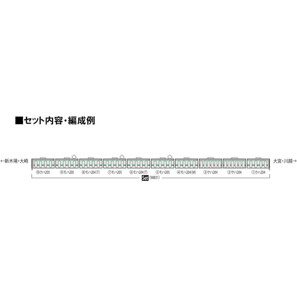 TOMYTEC TOMIX N gauge JR 205 series Saikyo/Kawagoe line set 98831 model train