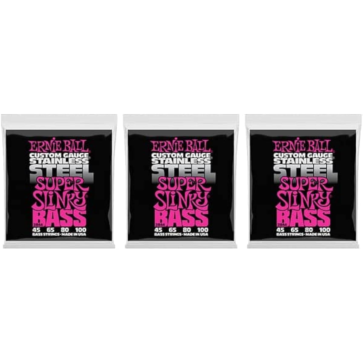 ERNIE BALL STAINLESS SUPER SLINKY BASS 3-PACK SET ELECTRIC BASS STRINGS