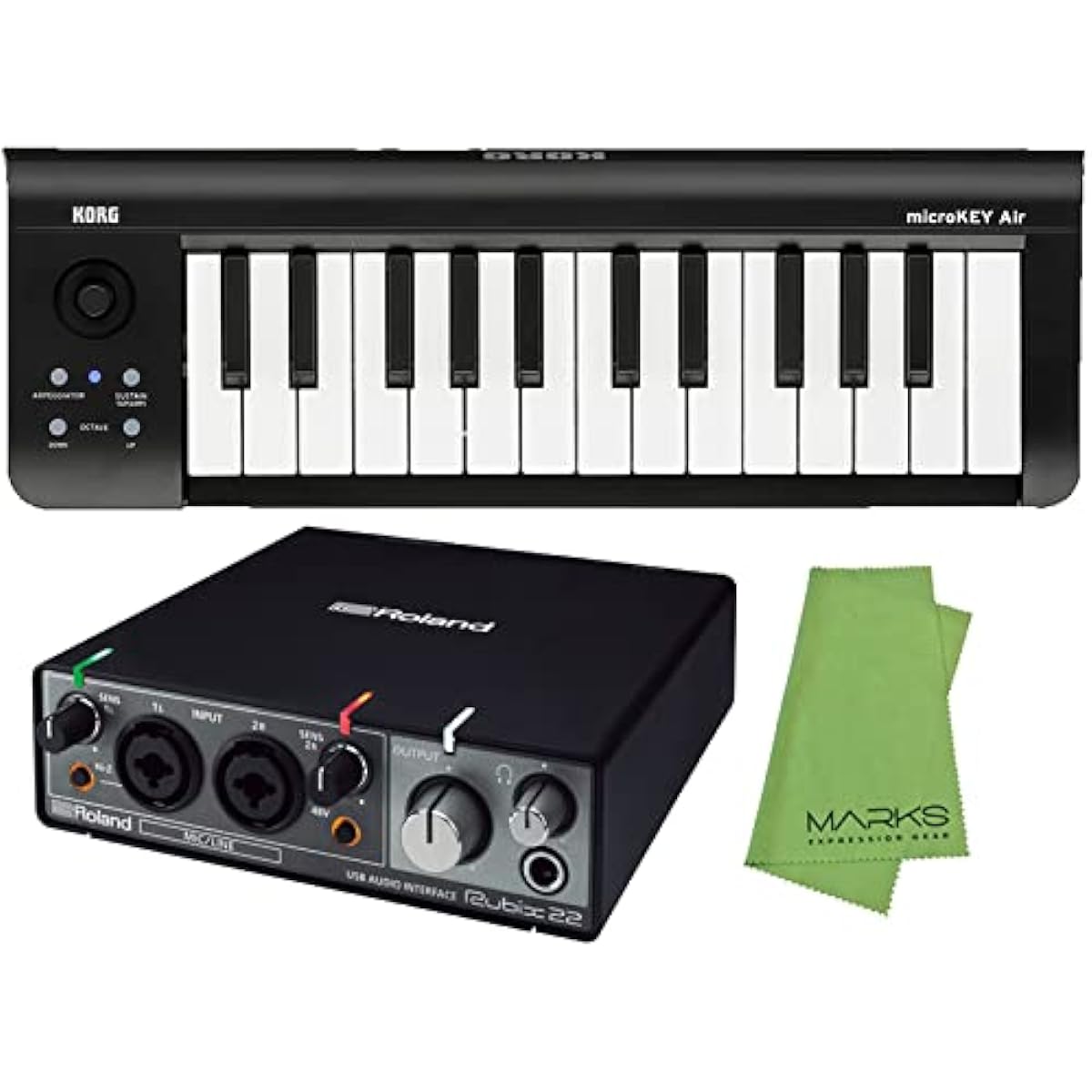 Roland Audio Interface Rubix22 + KORG Wireless USB/MIDI Keyboard microKEY2-25AIR Set