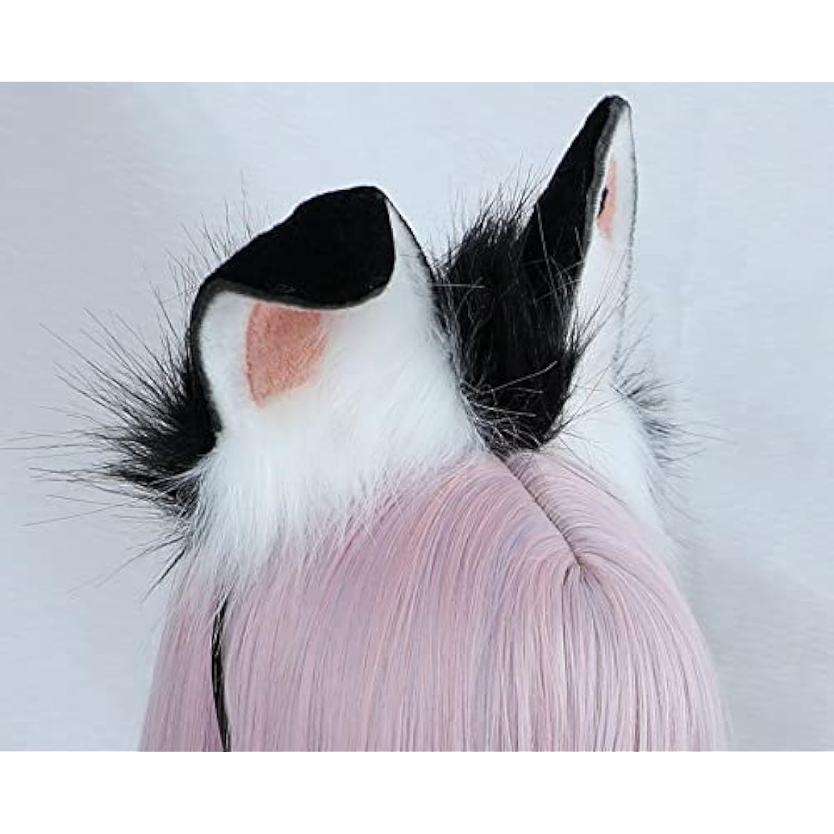 Faylay Plush Fluffy Bunny Headwear Artificial Rabbit Ears Headband Simulation, Axtedfg01-3-Black, Large