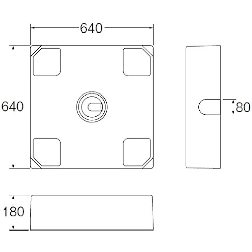 SANEI Washing Machine Pan for Floor Piping External Dimensions 640mm x 640mm H546-640