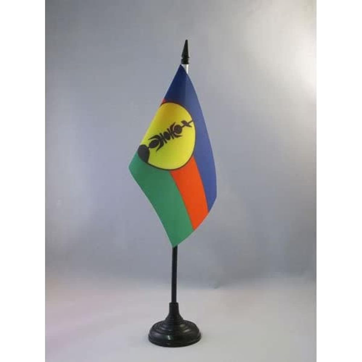 AZ FLAG New Caledonia Table Flag 4" x 6" - New Caledonia Desk Flag 15 x 10 cm - Black Plastic Stick and Base