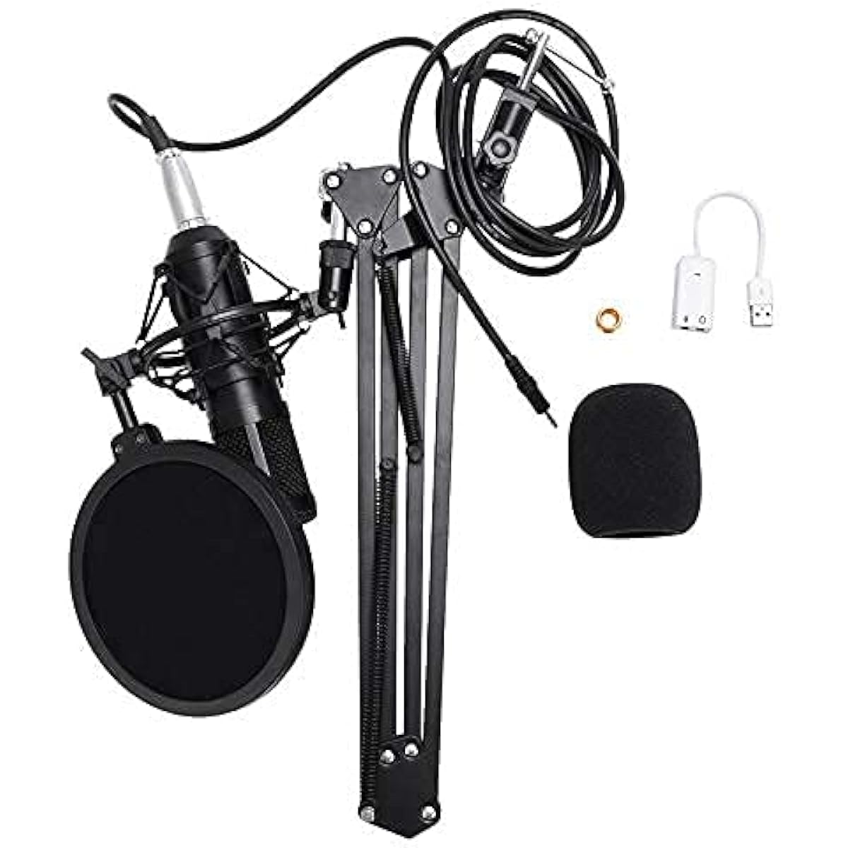 Hot Professional Full Set Meal Condenser Microphone Phantom Power USB Sound Card Recording Studio KTV/PC Microphone Vocal Mic