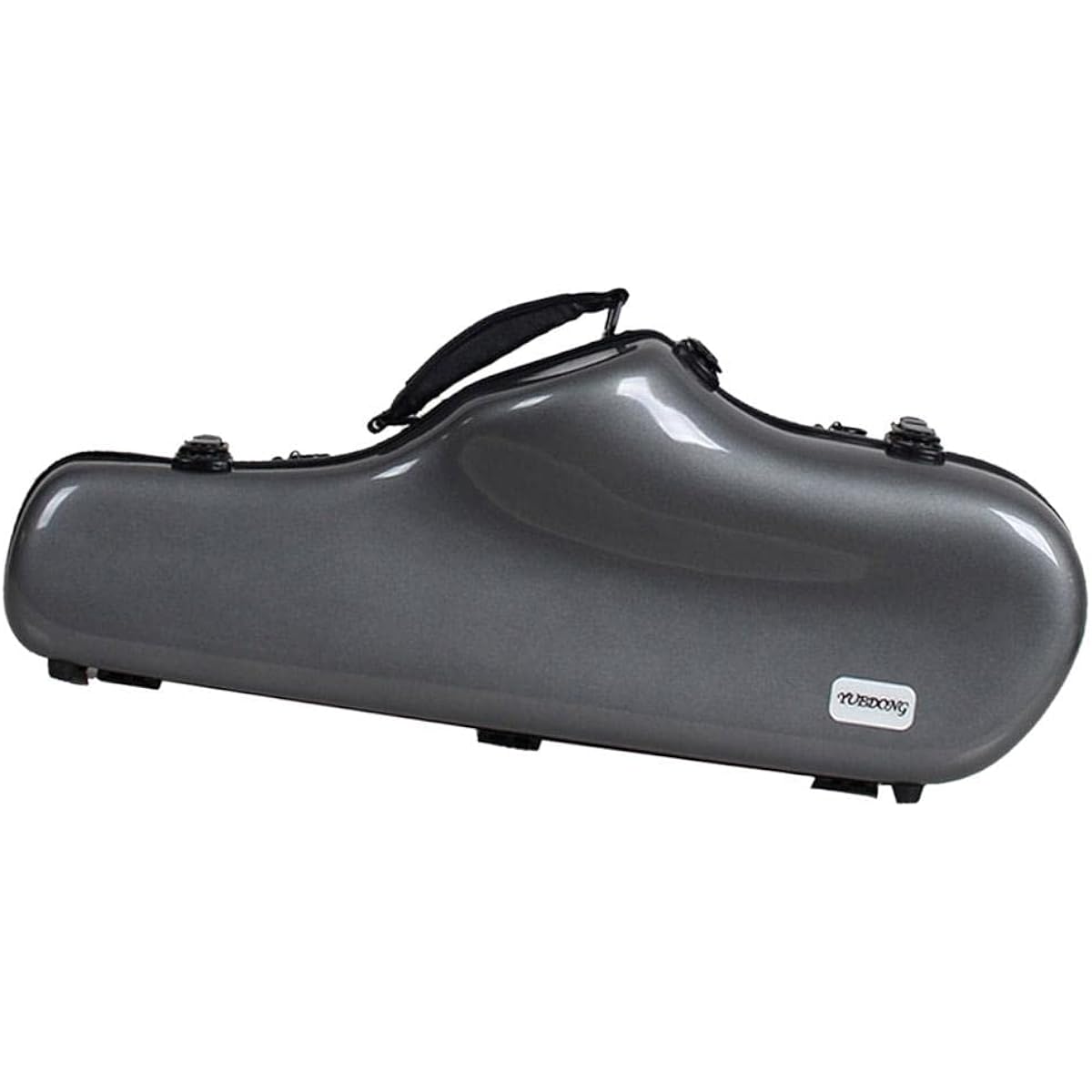 Saxophone Case Tenor Alto Saxophone Fiber Box Thick Cotton Foam Box with Carry and Shoulder Strap, Gray