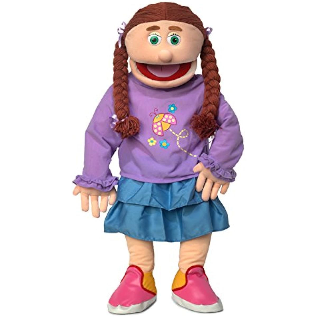 Silly Puppets 30" Amy Peach Girl Professional Performance Puppet with Removable Legs, Full or Half Body