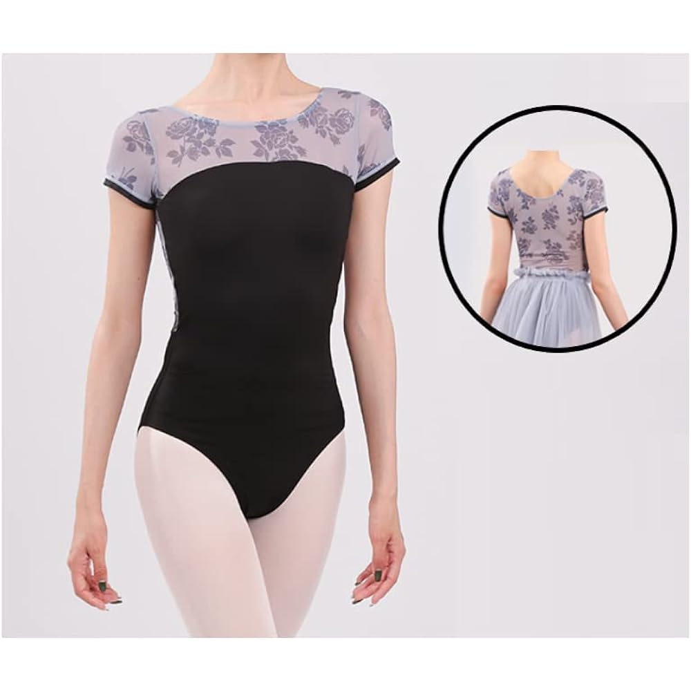 ProDance Half Pattern Half Cup Mesh Ballet Women's Leotard PLHA026B