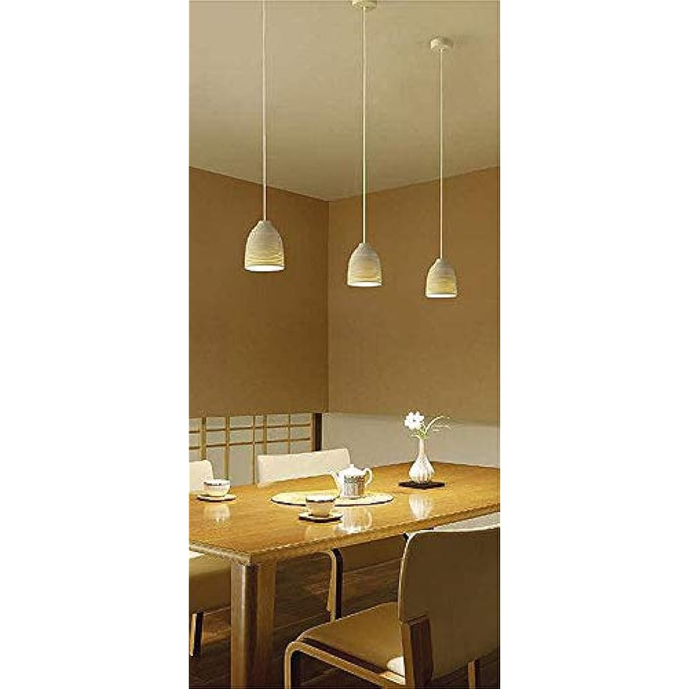 DAIKO LED Japanese Style Small Pendant Light with Lamp, LED Bulb 4.2W (E17), Bulb Color, 2700K, Direct Mount Only, Electrical Work Required, White DPN-41157Y