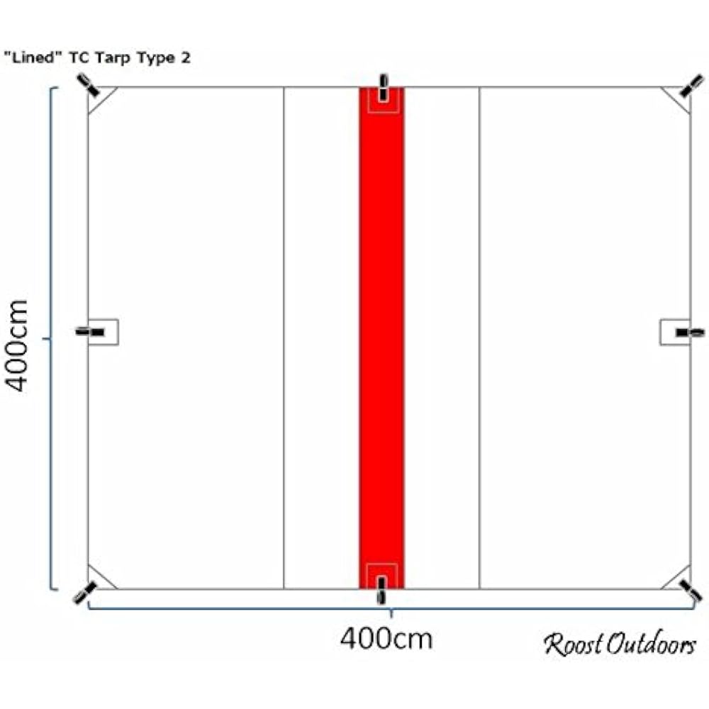 Roost Outdoors “Lined” TC Tarp Type2(400x400 Polycotton Tarp)