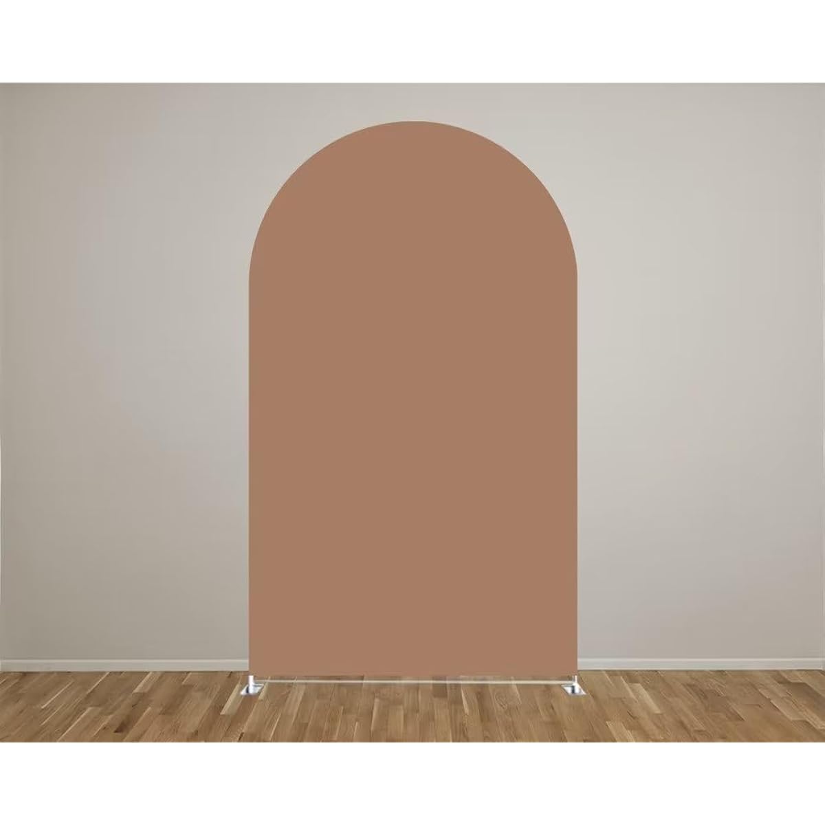 afoloa Pastel Brown Solid Arch Stretch Fabric Cover for Parties, Double Sided Arched Backdrop Cover for Wedding Birthday Party Favors Decorations(3x5ft)