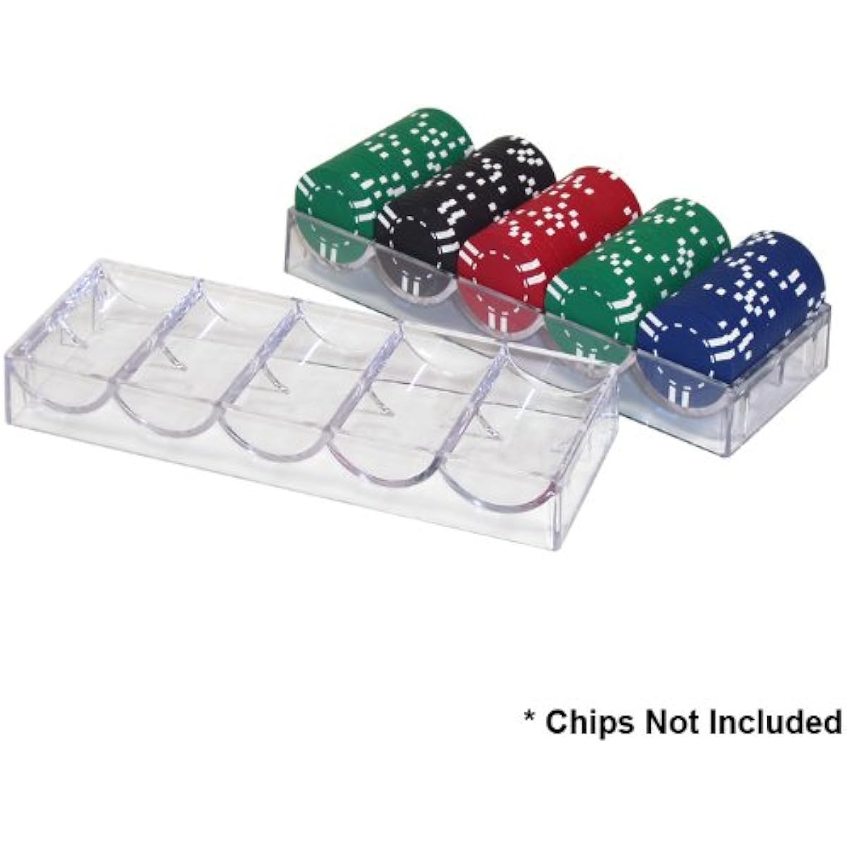 Brybelly Clear Acrylic Poker Chip Rack/Tray - Set of 5