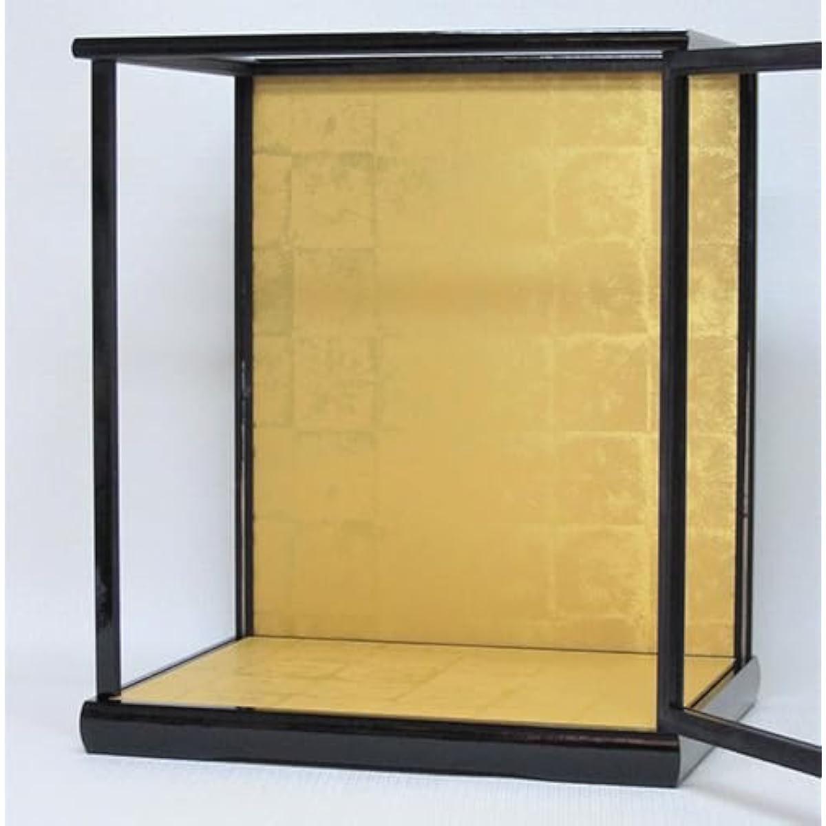 Glass case Korin 40 Width 35 x Depth 27 x Height 40cm (case inner dimensions) Black mulberry lacquer Doll case with wooden door Hina doll Wood grain doll
