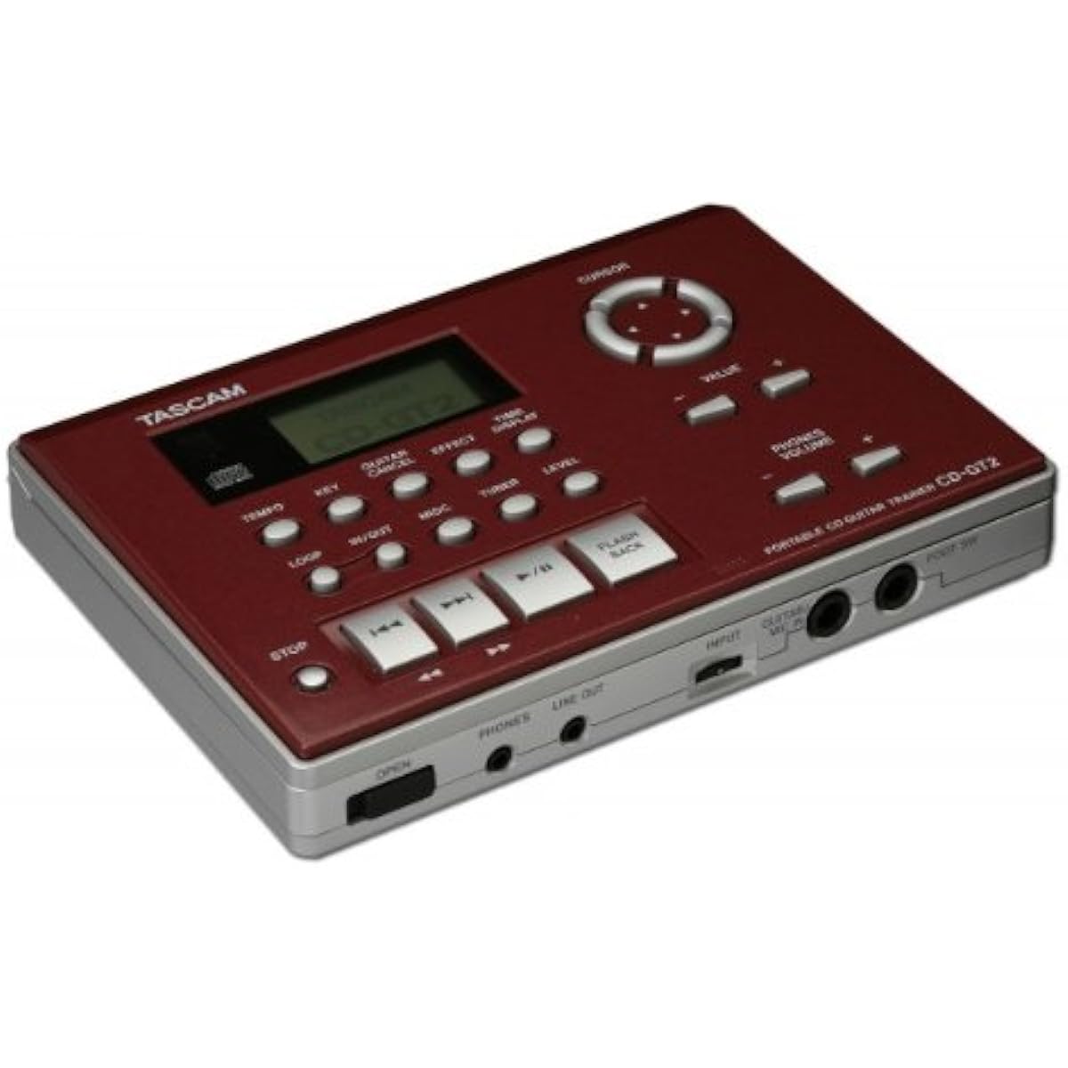 TASCAM CD-GT2 Guitar Practice CD Player Tuner Small Compact Portable Key Change Speed/Tempo Change Guitar Cancel Minus One Band Practice