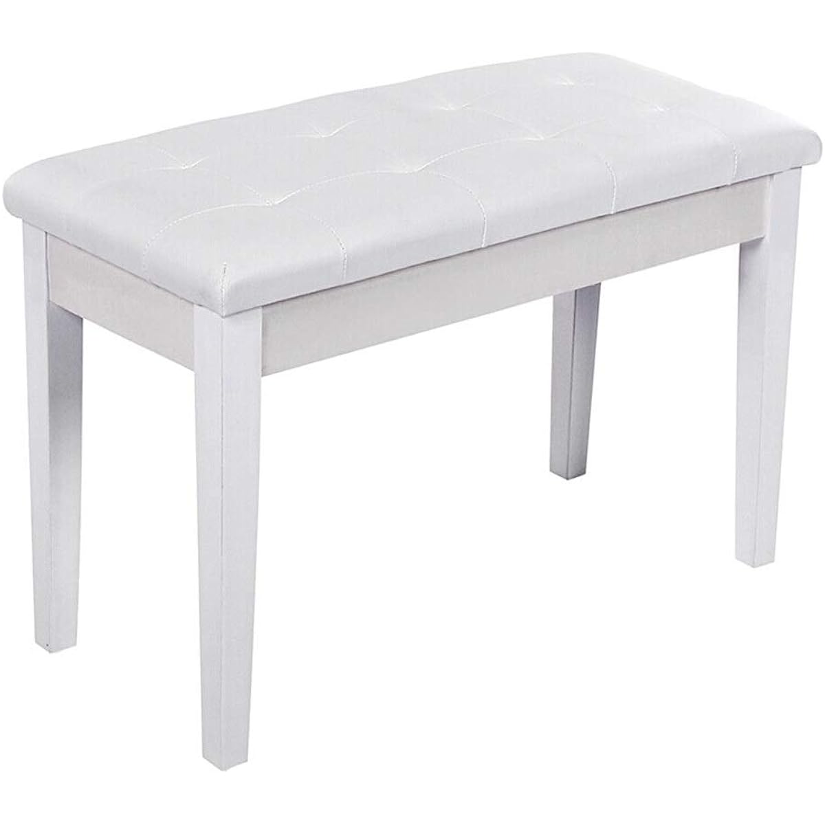 Keyboard Bench Piano Chair Keyboard Stool Piano Stool Wooden Two-Person Electric Piano Stool Guzheng Stool with Bookshelf Leather Seat Piano Keyboard Bench (Color: White, Size: 75x34x50cm)