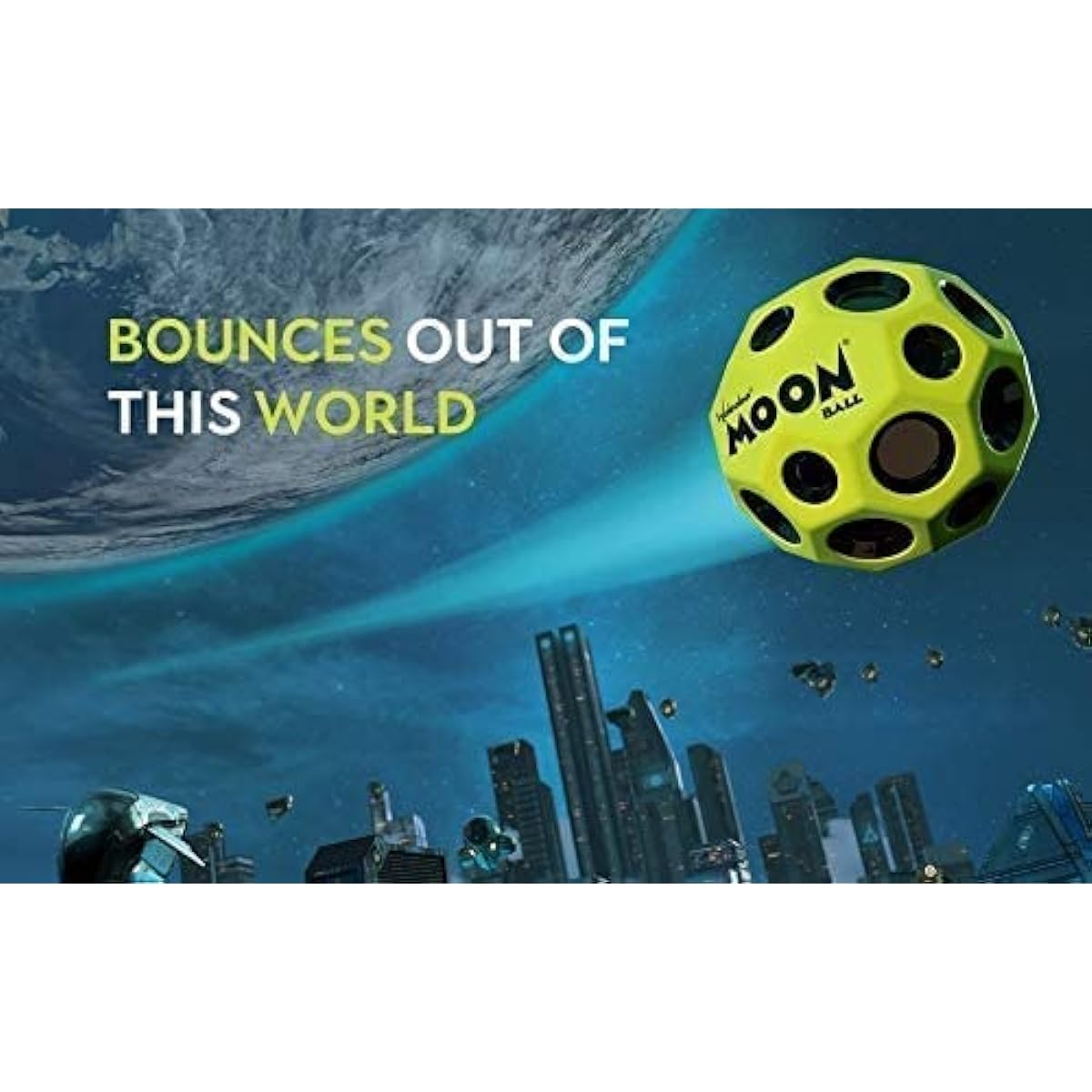 Waboba Moon Balls 6-Pack - Bounces Out of This World - Original Patented Design - Crater Makes a Pop Sound - Easy to Grip (Pack of 6)
