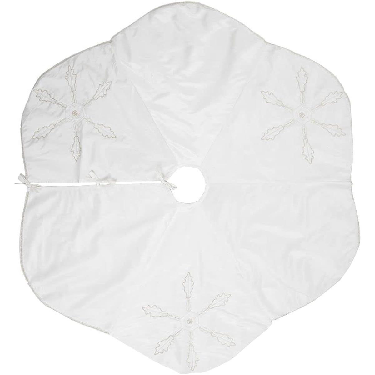 Vickerman 504833 - 60" Beaded Snowflake Tree Skirt (QTX17050) Christmas Tree Skirt
