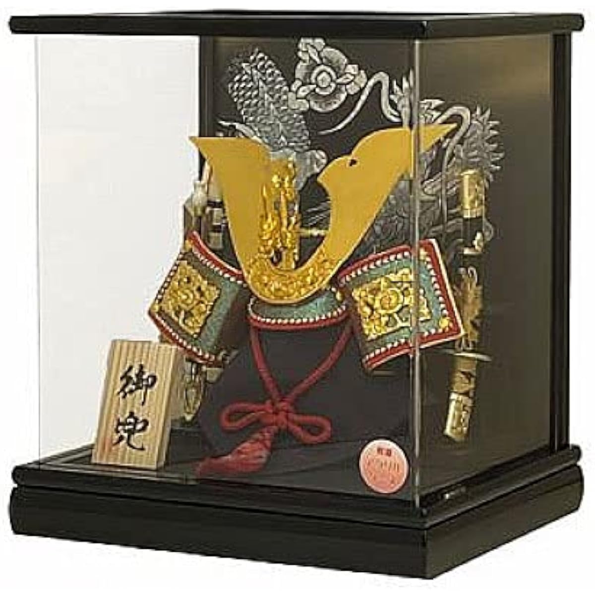 Cased No. 8 Helmet Large Kuwagata with Dragon Head Silver Dragon Pattern Acrylic May Doll Helmet Decoration Compact Boys' Festival First Festival Celebration Birthday Gift