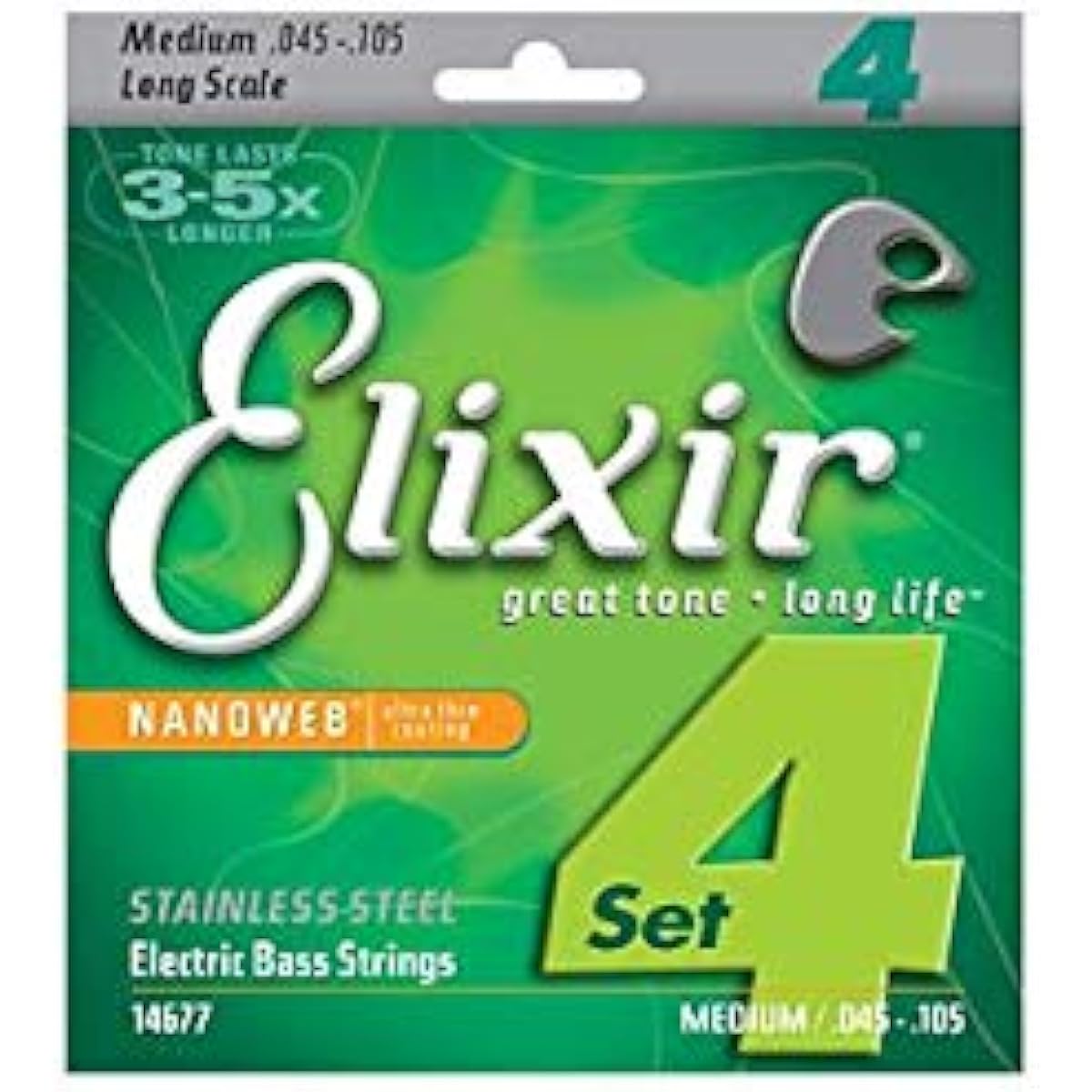 ELIXIR Bass Strings NANOWEB Medium Long/Stainless #14677