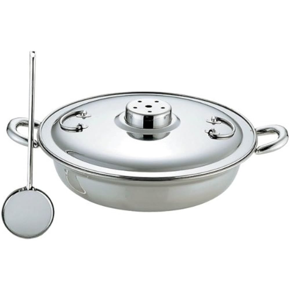 Mikojima Seisakusho Tojirushi Shabu Shabu Pot (with same pattern accent mount) 18-8 Lid only 18-0 Japan QSY21