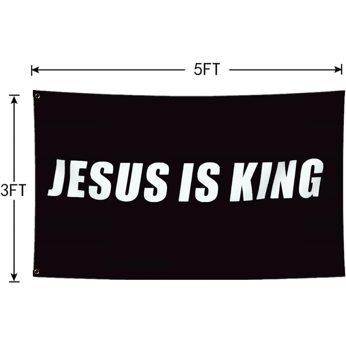 LUCKGEEY Jesus is King Flag 3x5 Feet Indoor/Outdoor Vibrant Colors Double Stitched Edge Christian Flag with 2 Rust Proof Brass Grommets (King Black 3x5)