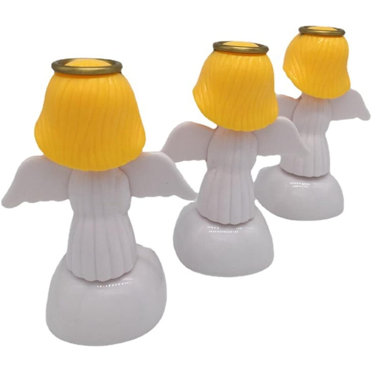Mersuii 3 Pieces Solar Powered Dancing Angel Bobblehead Toy Decoration for Dashboard Solar Swinging Angel Dancing Figure Car Interior Party Decoration