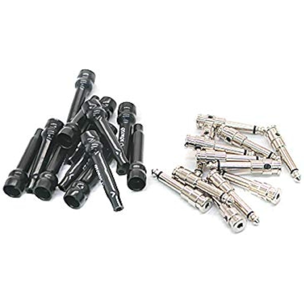 GEORGE L'S Phone Connector 155 PLUG Straight Nickel 12pc Pack w/Jackets