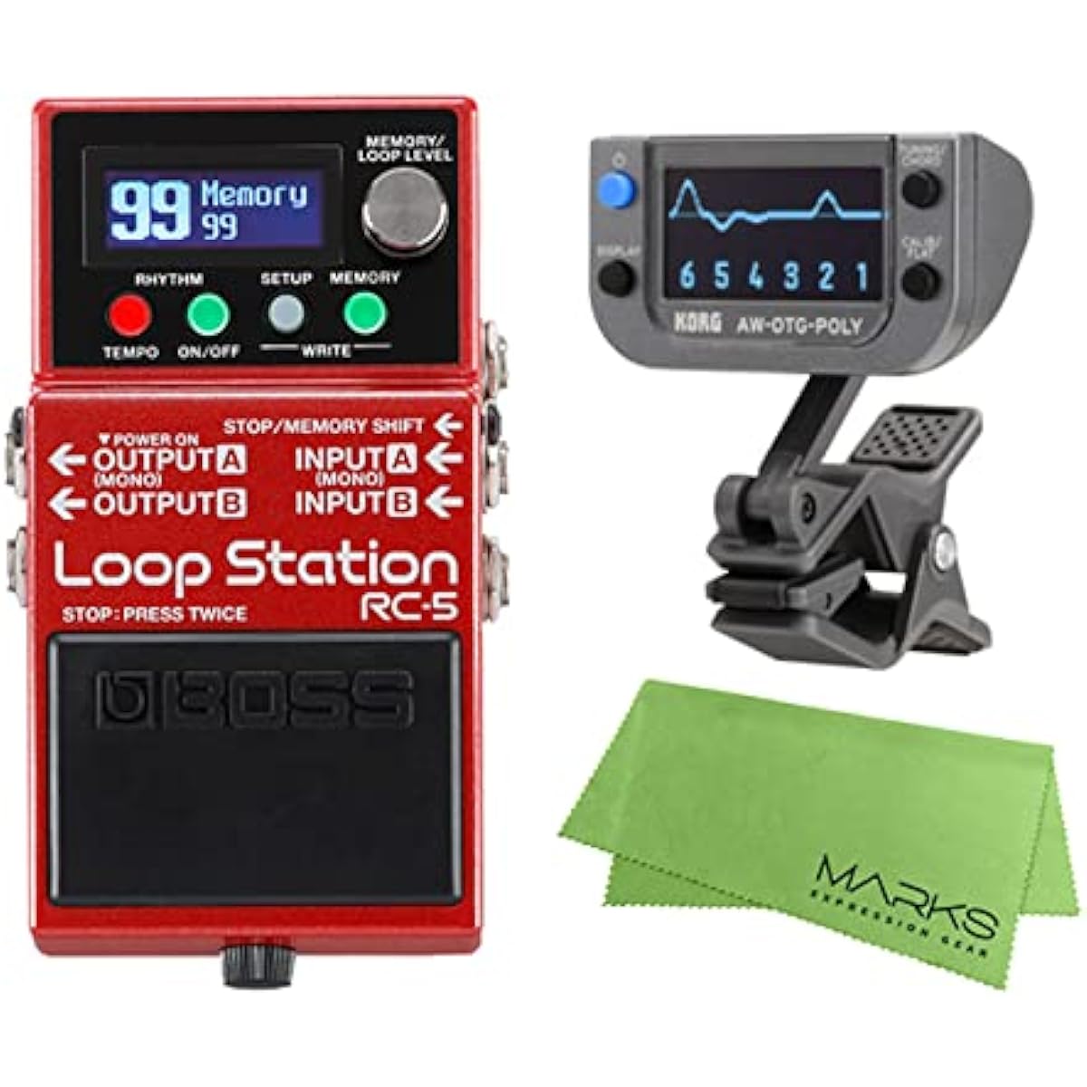 BOSS - Guitar effector/looper RC-5 Loop Station + KORG AW-OTG-POLY + Mark's Cross set