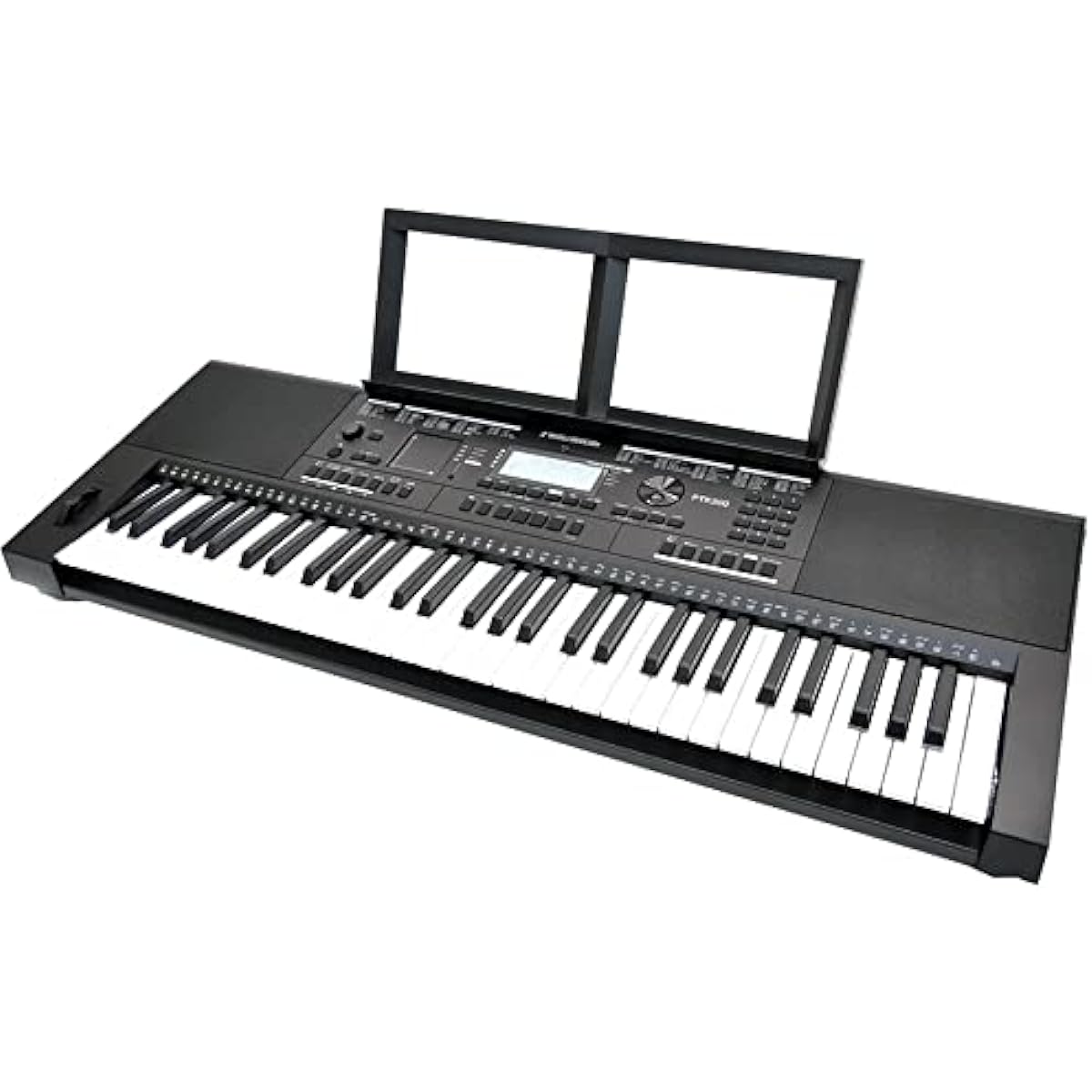 PLAYTECH Multi-Function Portable Keyboard, 61 Keys, 580 Preset Tones, Black