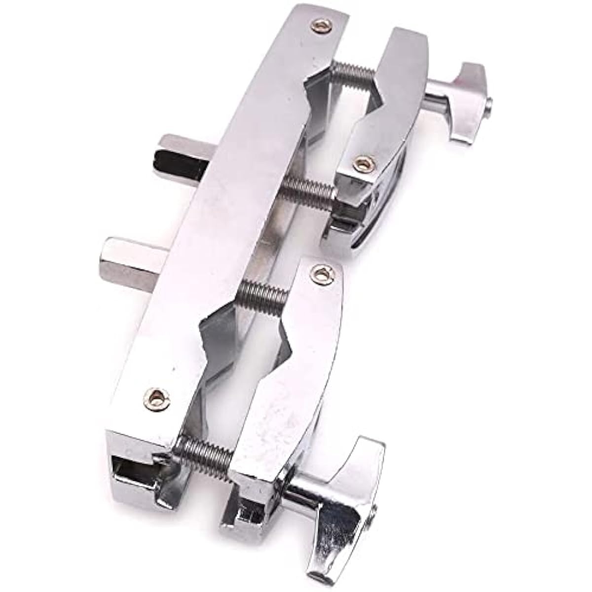 Drum Clamp 2 Holes Silver Durable Multi Lamp Cymbal Stand Mount Holder Drum Cymbal Musical Parts