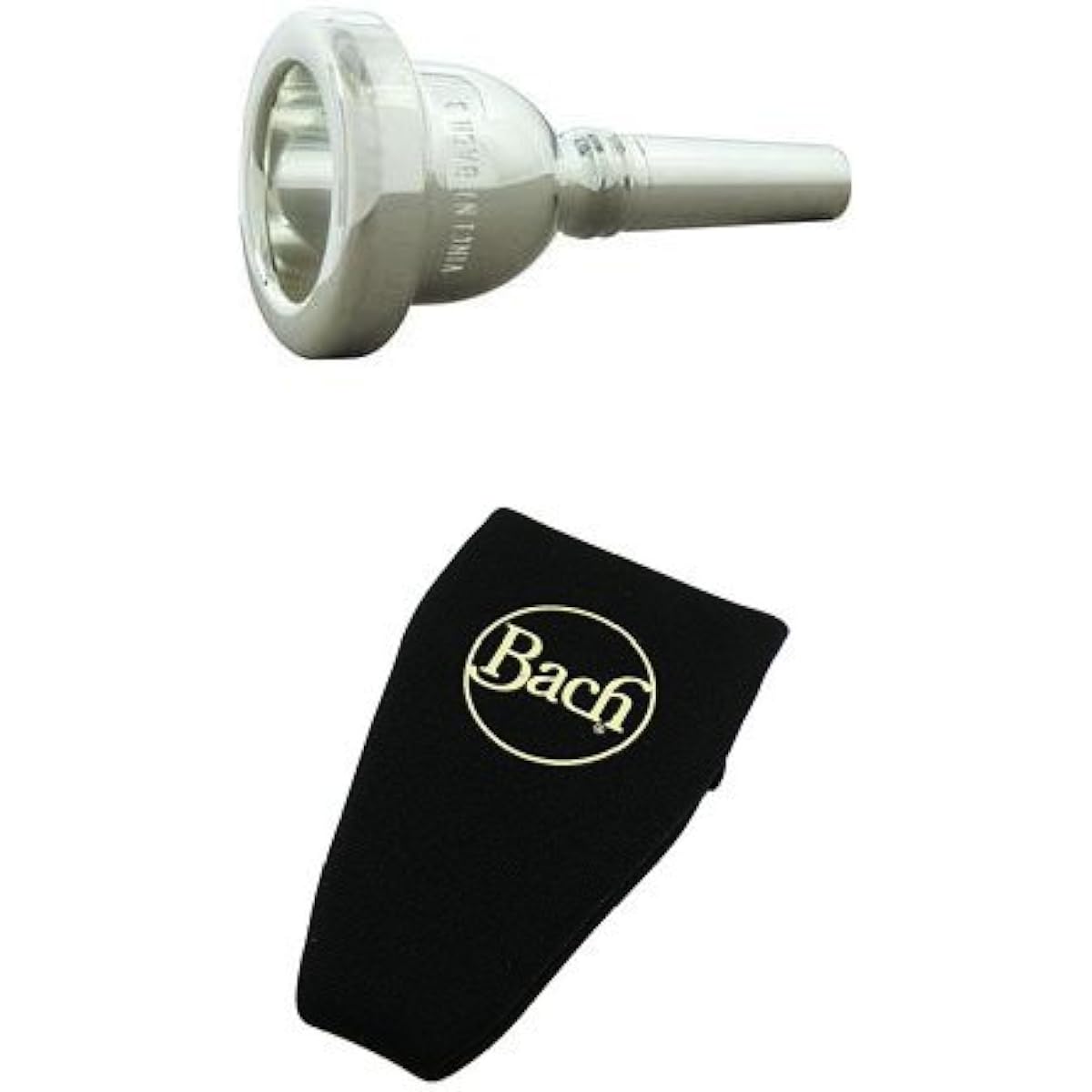 Bach Trombone Mouthpiece 8 Silver Plated Finish (for Fine Tube) & Neoprene Mouthpiece Pouch Set