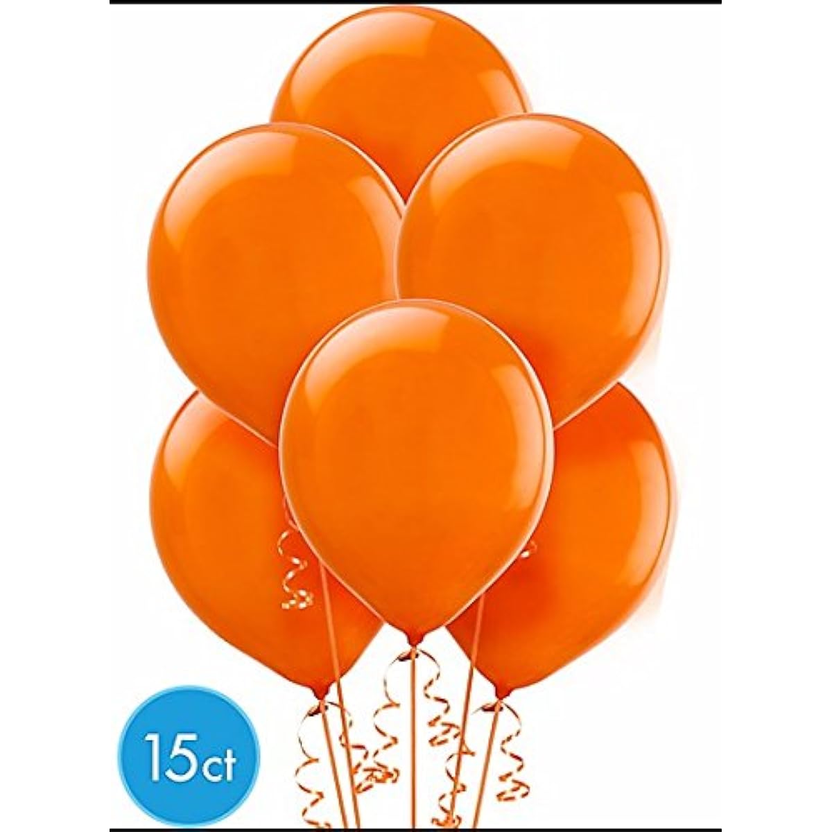 Party Perfect Plain Balloon Decorations, Orange Peel, Latex, 12" Pack of 15