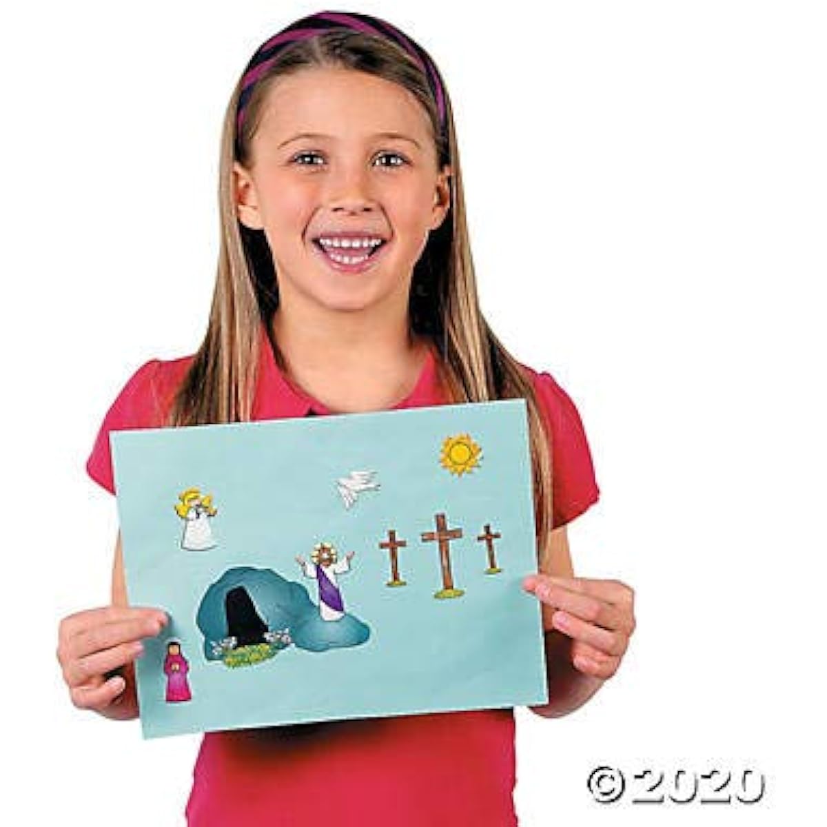 Fun Express "He Lives!" Jesus Make a Sticker Scene for Easter (Set of 12) Sunday School and Religious Supplies
