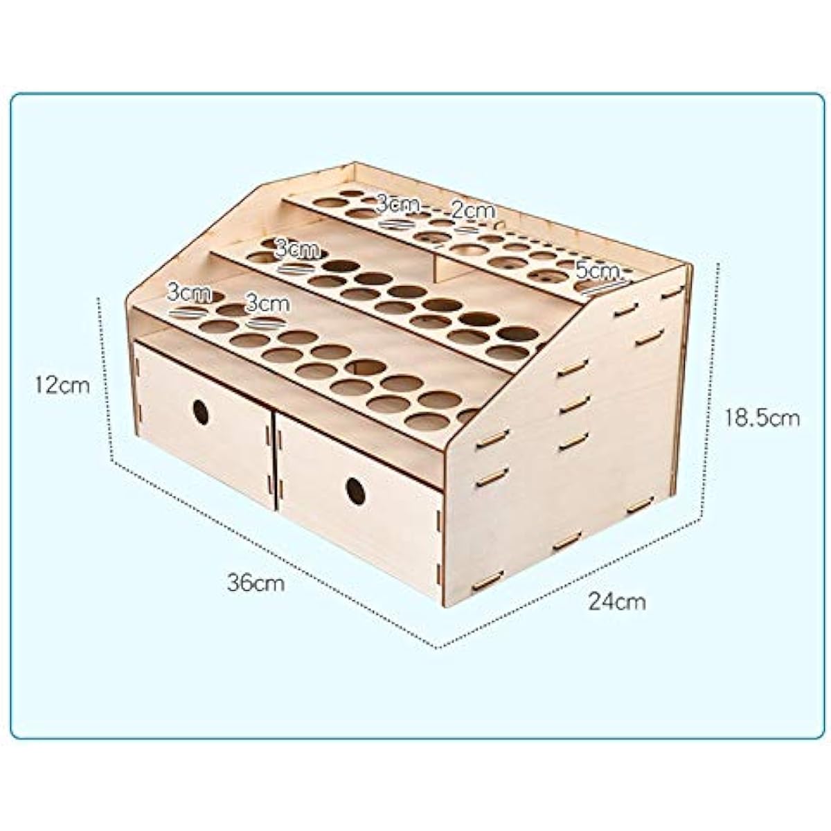 Gaoominy DIY Wooden Organizer Paint Bottle Display Rack Brush Holder Stand Storage Model Tool