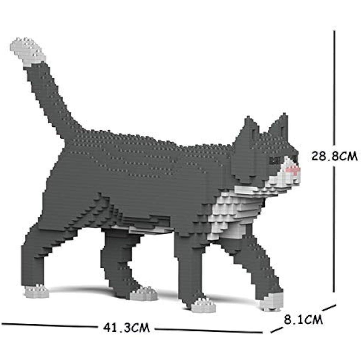 JEKCA Jekkablock Tuxedo Cat Gray 02S Sculptor