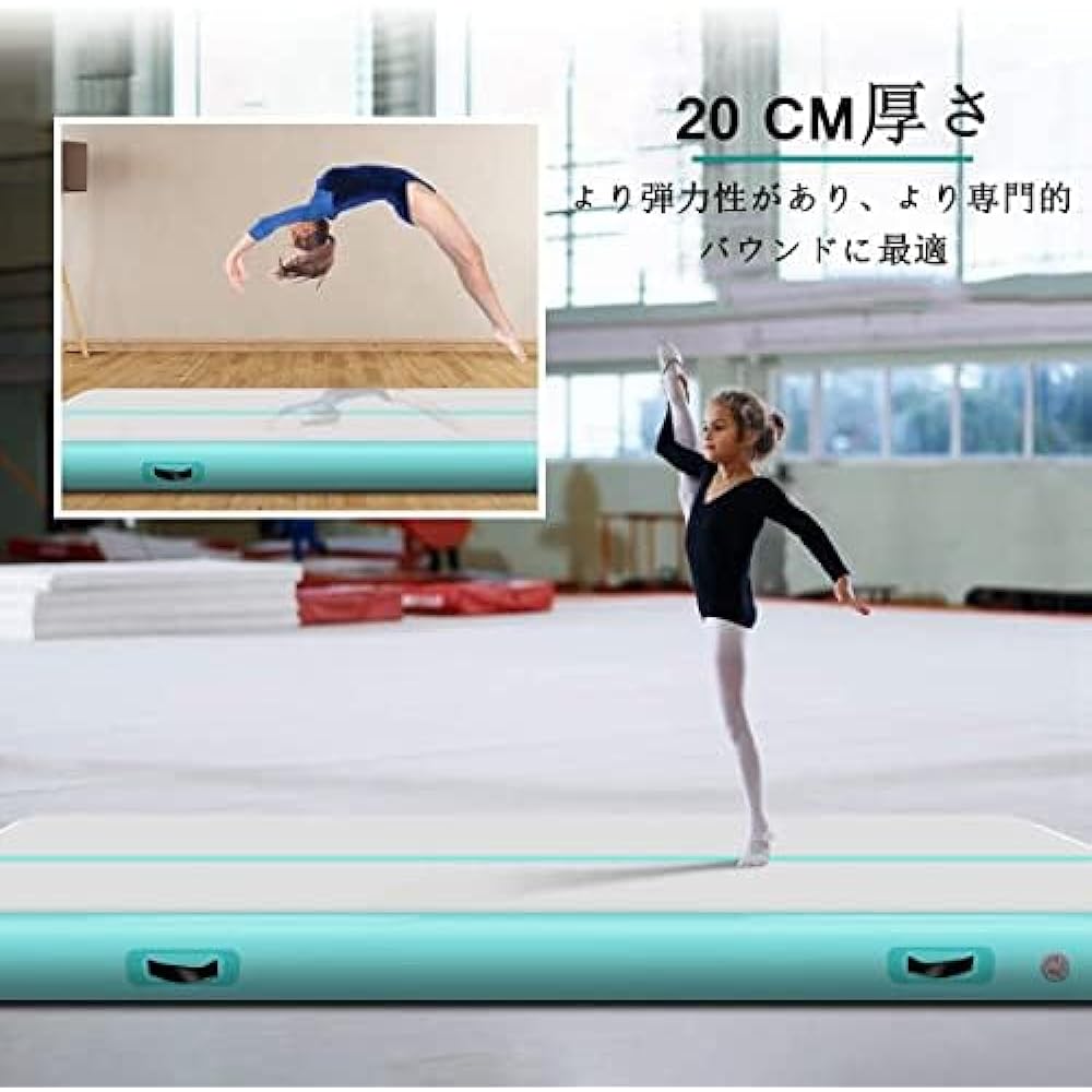 Air Track Gymnastics Air Mat Tumbling Mat 3/4/5/6M Length 1m Width 10/20cm Thick Gymnastics Falling Mat Inflatable Air Pump Included Home Use/Training/Cheerleading/Taekwondo/Water Yoga/Martial Arts