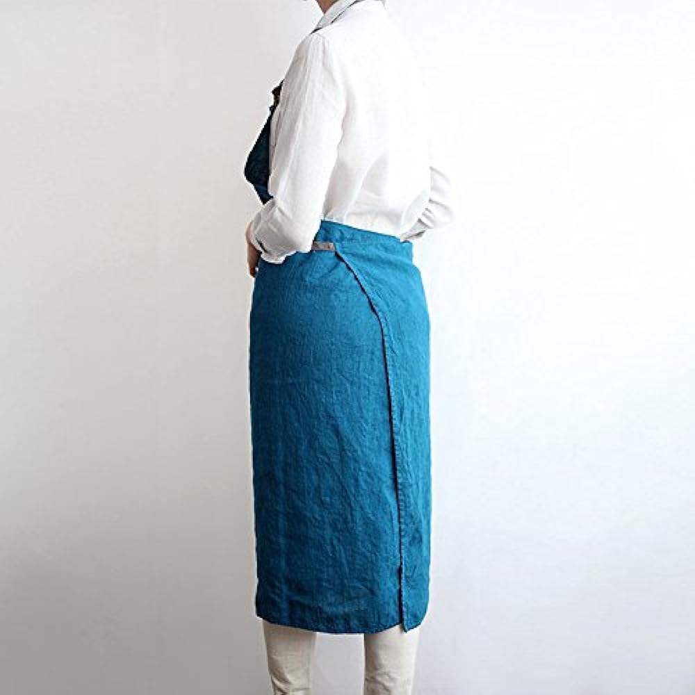 Lino e Lina Full Apron Manon Blue Pavone / A234