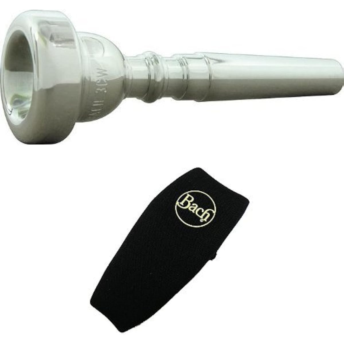 Bach Trumpet Mouthpiece 3CW Silver Plated Finish & Neoprene Mouthpiece Pouch Set