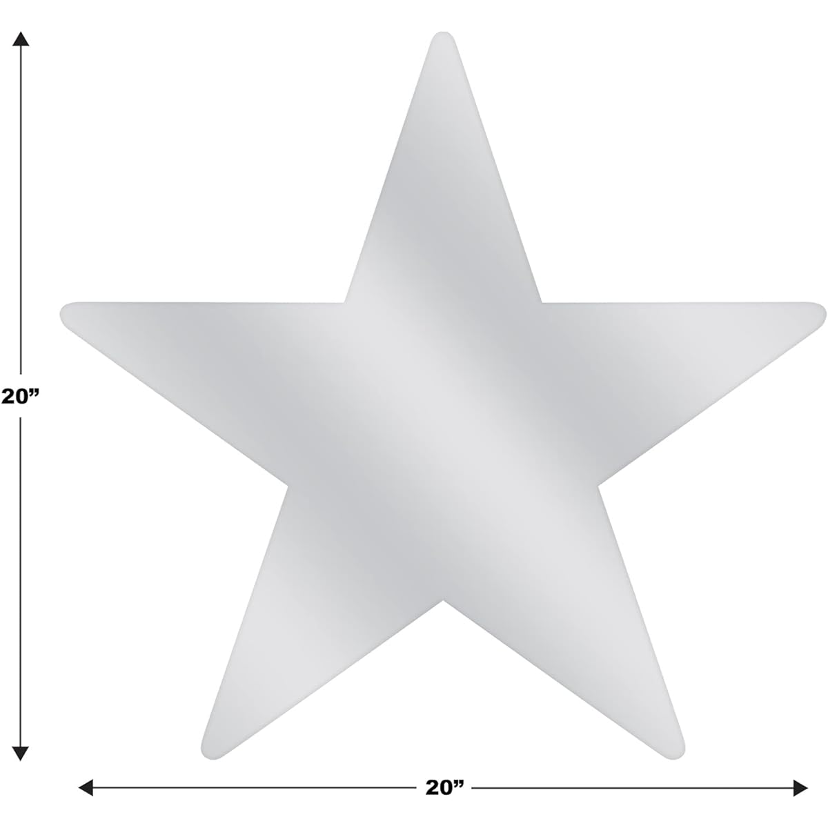 Jumbo Foil Star Cutouts (Silver) Party Accessories (1 Piece) Silver 50998-S