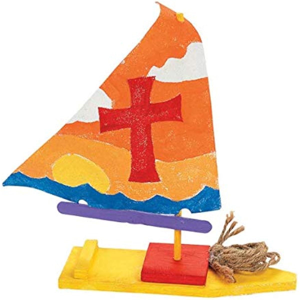 Fun Express DIY Wooden Sailboat Kit - VBS Vacation Bible School Supplies/Decor - 12 Pieces - Crafts and Fun Home Activities for Kids