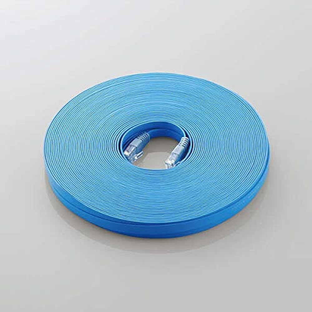 ELECOM LAN Cable 100m Homemade Super Flat CAT5e Compliant Blue LD-CTFS/BU100