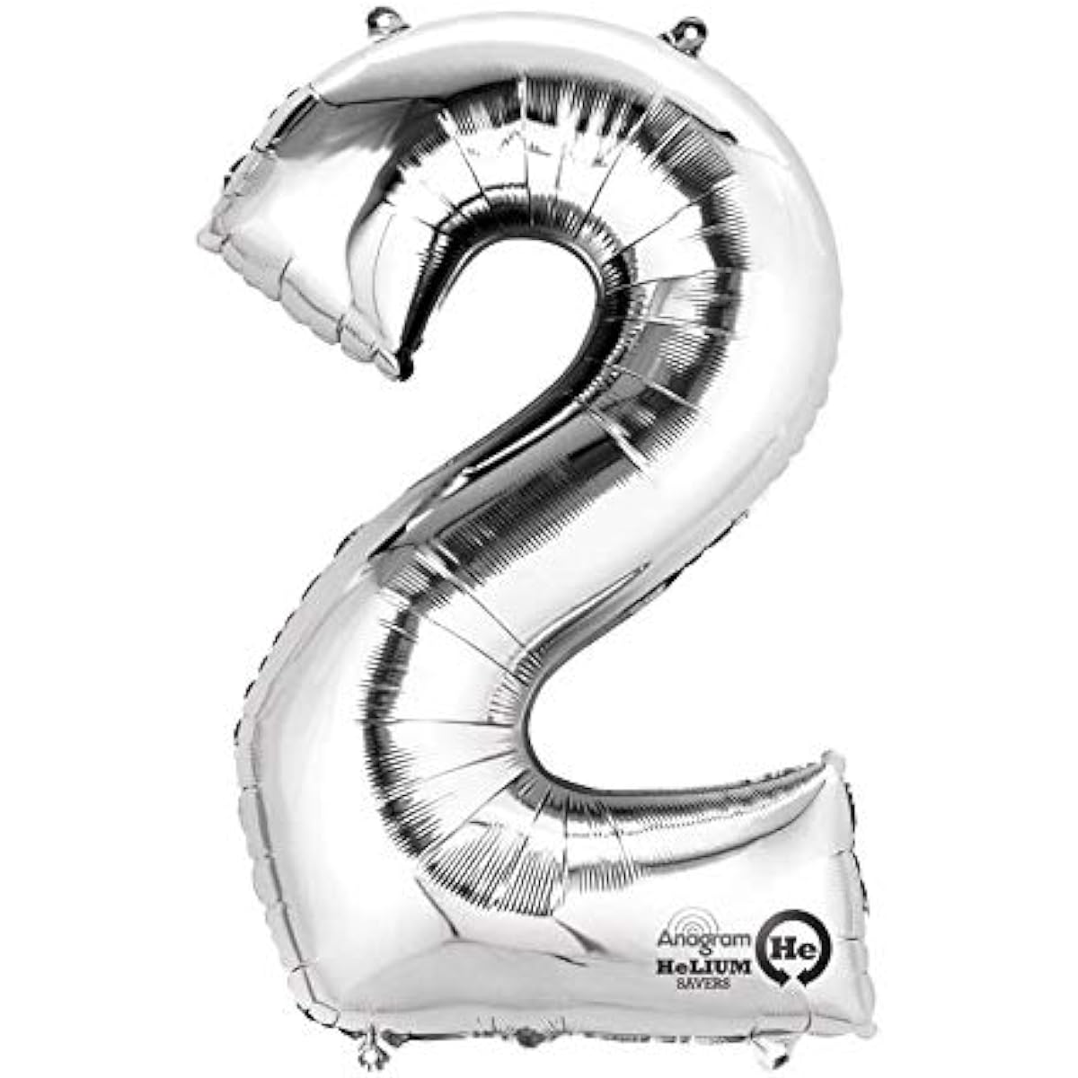 Flower&May 62914 Mayflower Distributing 34 inch Silver Number 2 Shape Balloon