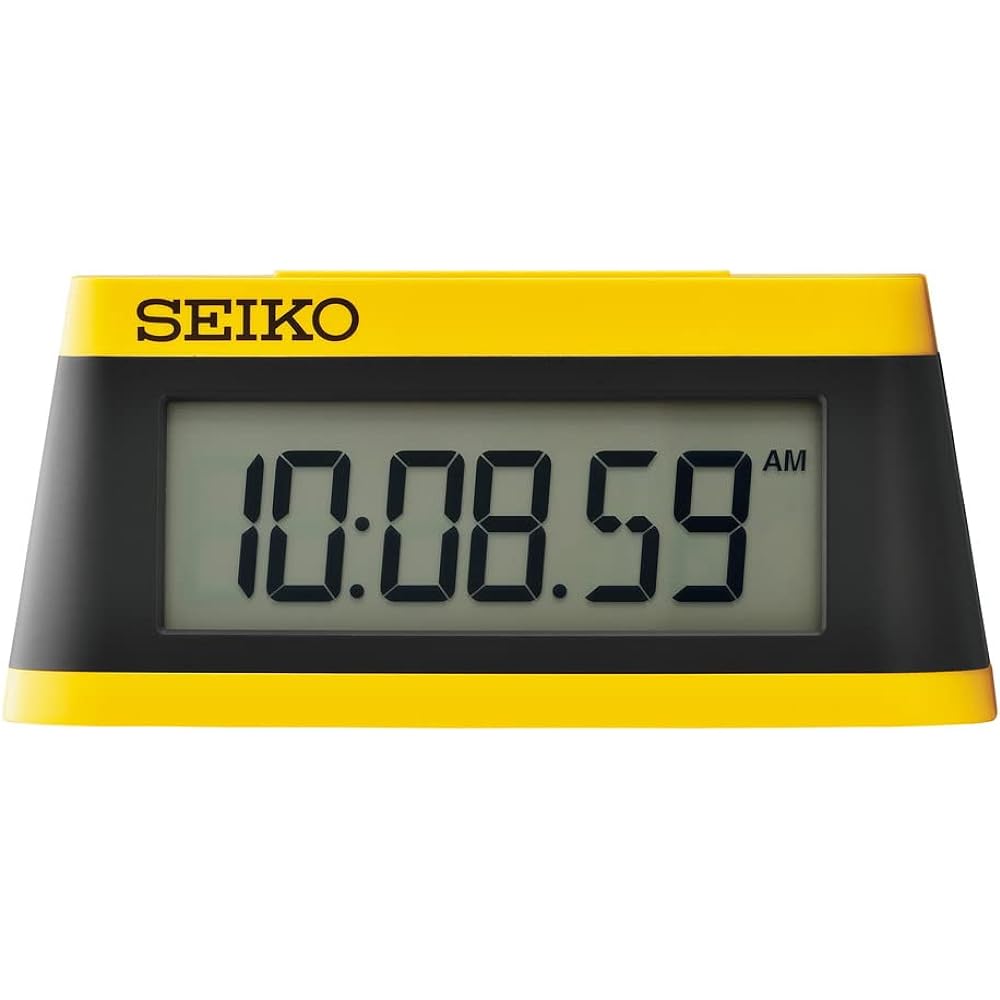 Seiko Clock Alarm Clock Table Clock Digital Sports Timer Design Yellow/Partial Black 58 x 130 x 47mm SQ818Y