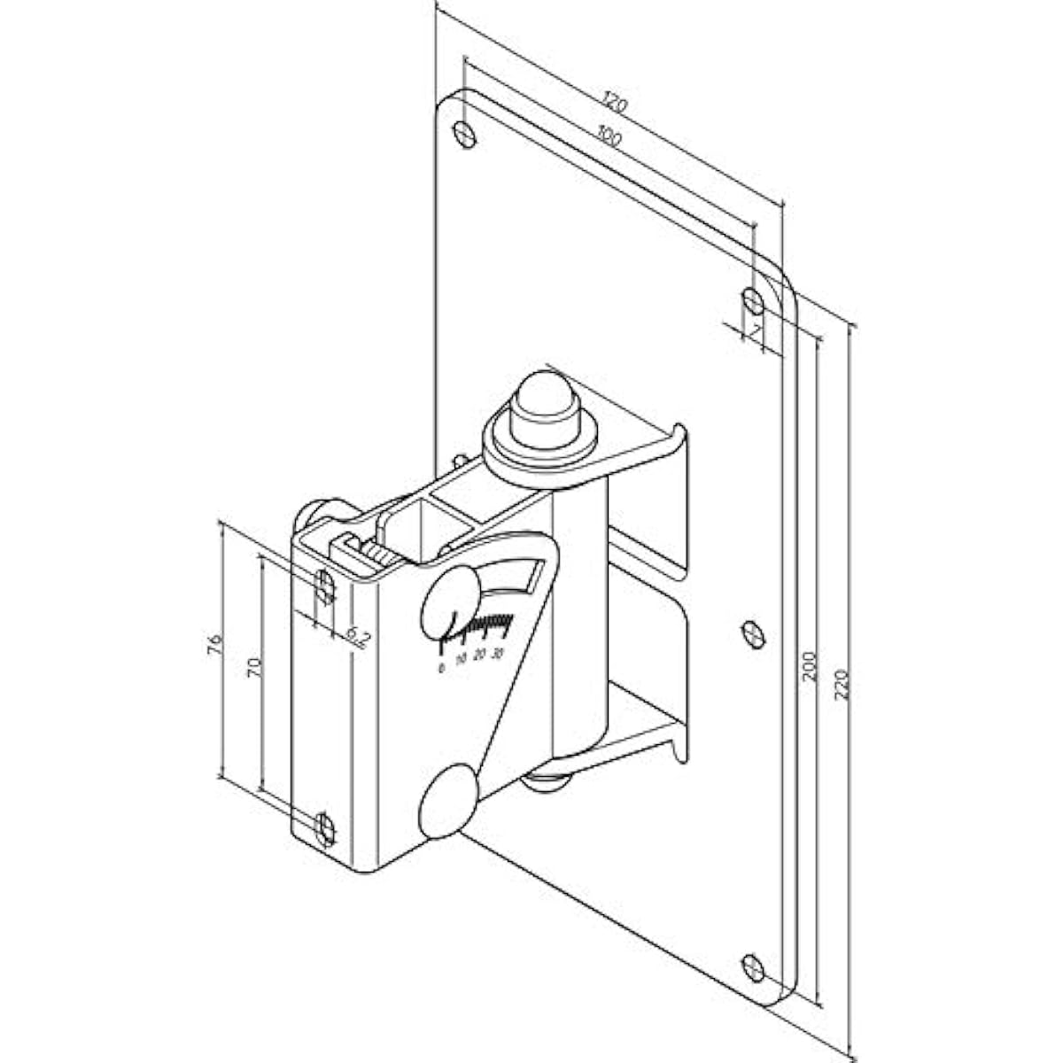K&M 24481 White Speaker Wall Mount with Adjustable Angle