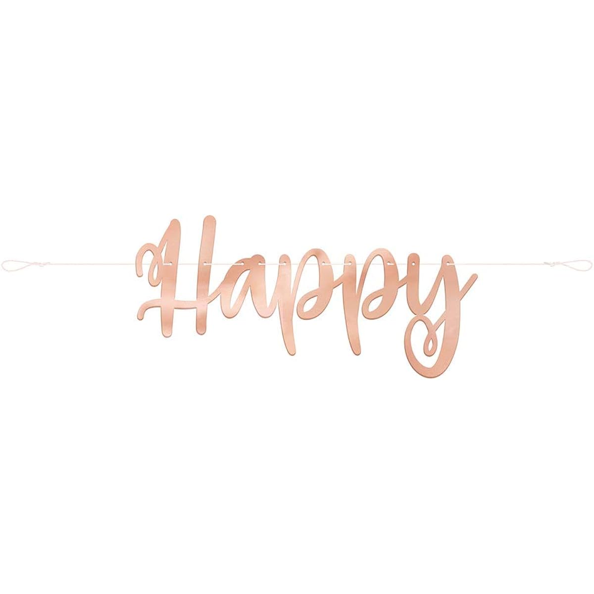 Unique Party 63492-7ft Rose Gold Script Happy Birthday Banners, Set of 2