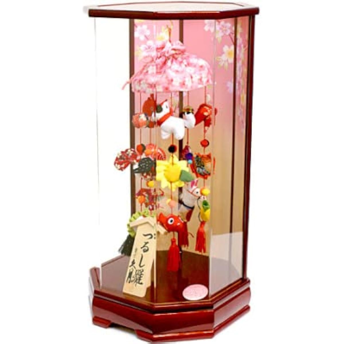 Hina dolls by Kyugetsu, Sagemon "Hanging dolls with cherry blossom branches" Acrylic case decoration
