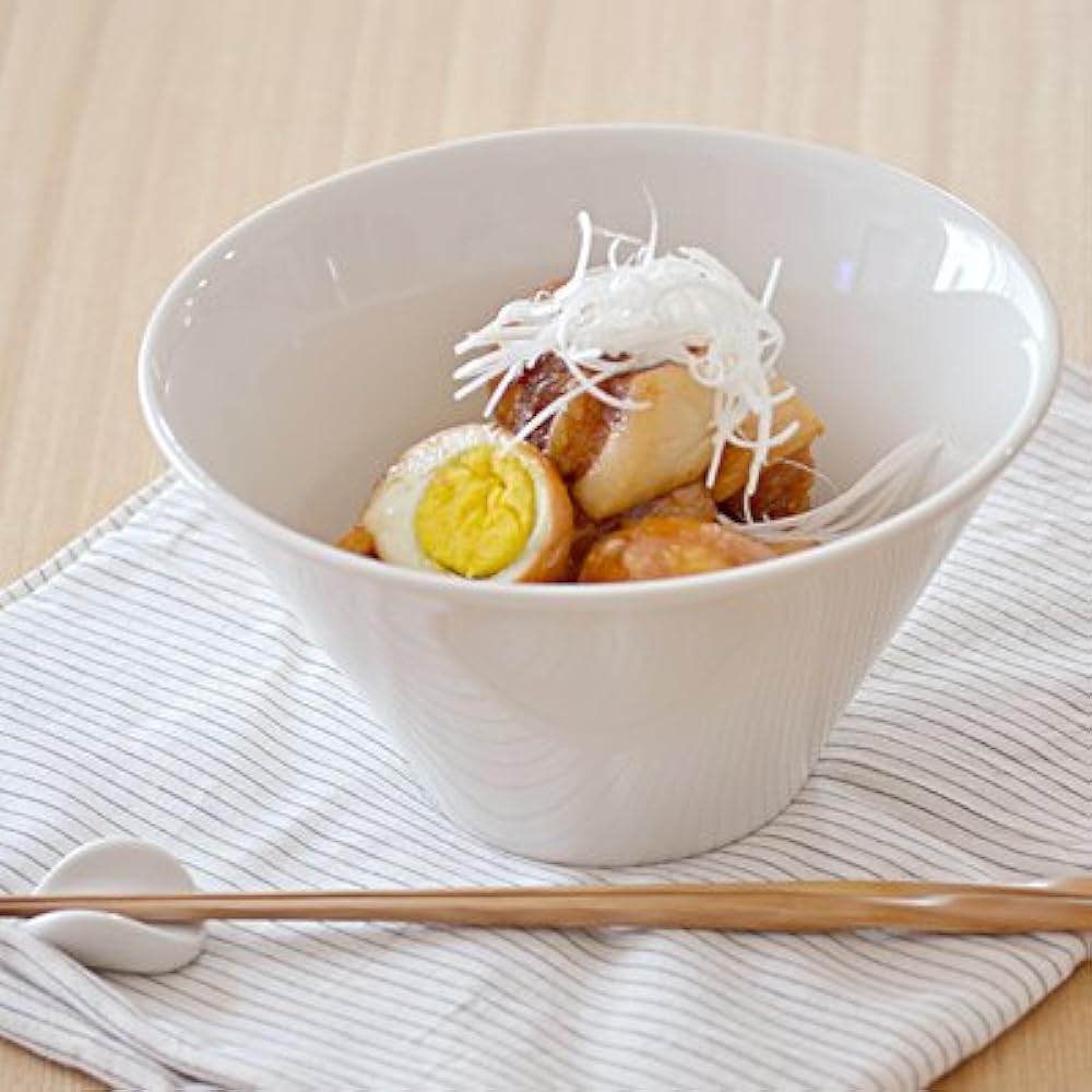 Tableware East White Trapezoid Multi Bowl 3 Size Set Japanese Tableware Large Bowl Medium Bowl Noodle Bowl Rice Bowl Salad Bowl