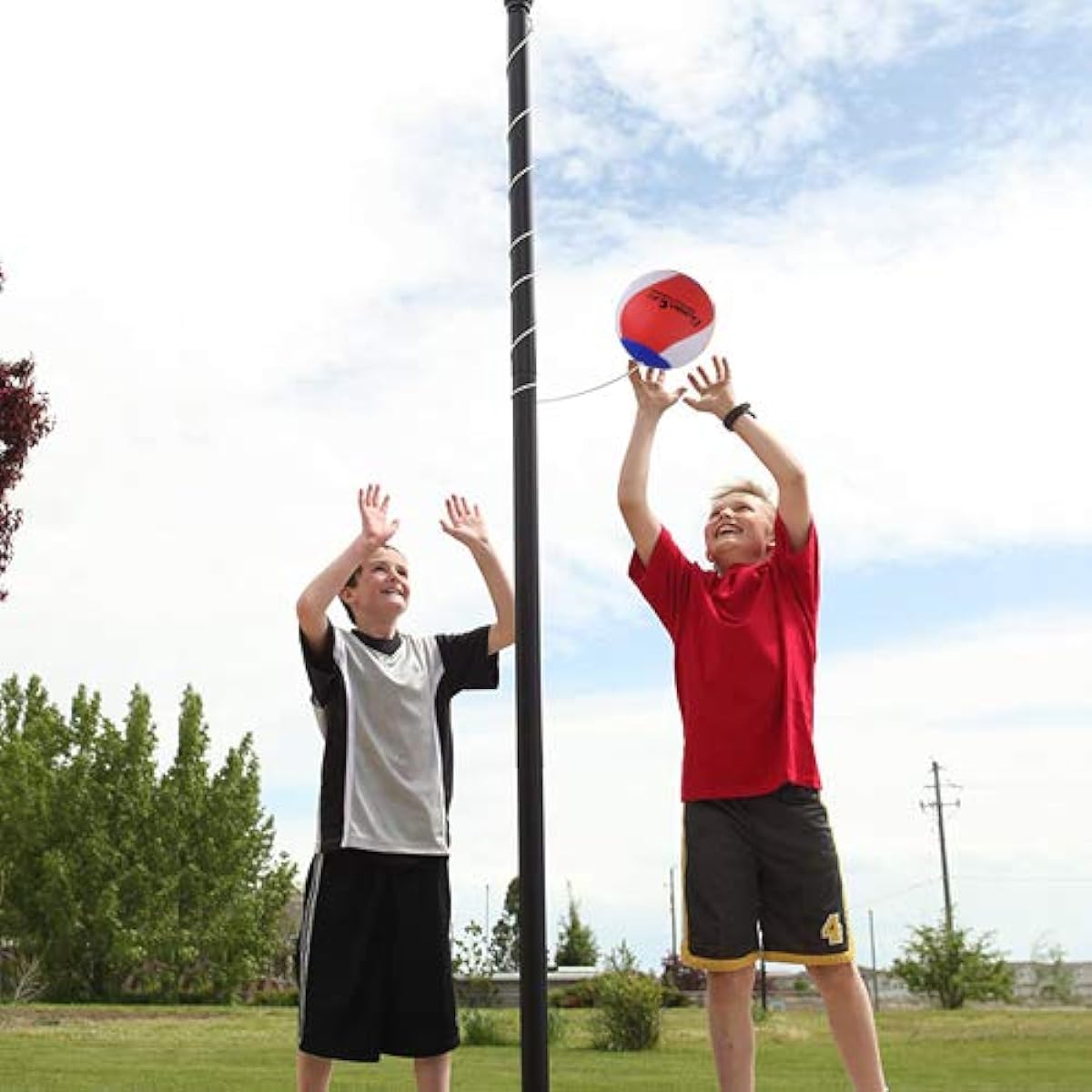 Tetherball and Rope Full Size Soft Rubber Portable Tetherball with Soft Rope - Best Outdoor Game for Adults, Kids and Dogs