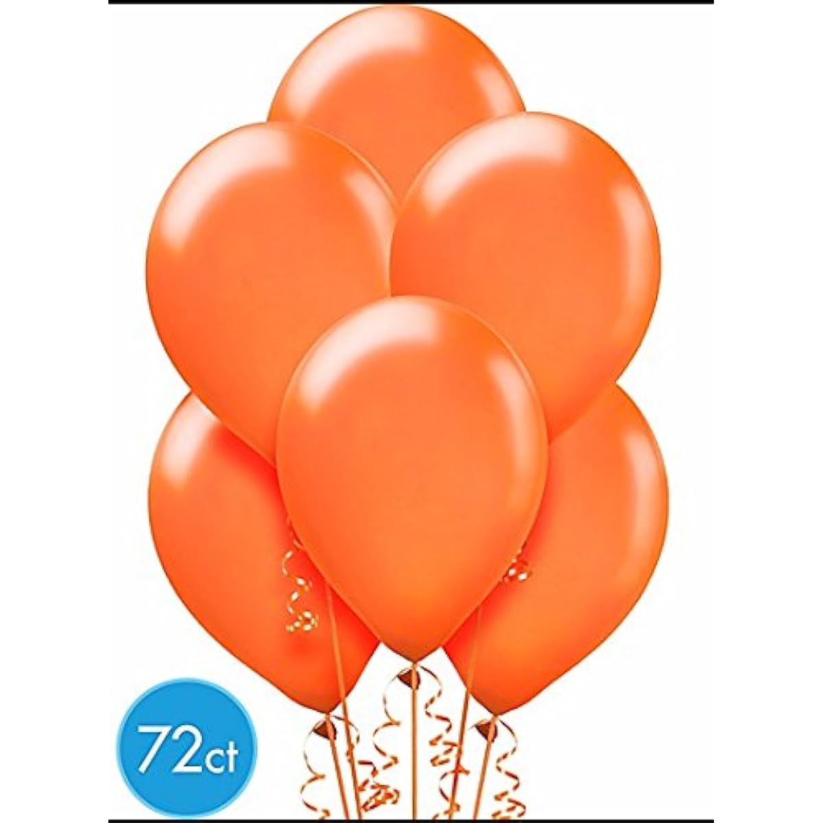 Amscan Lustrous Pearlized Latex Balloons (72 Count), 12, Orange Peel