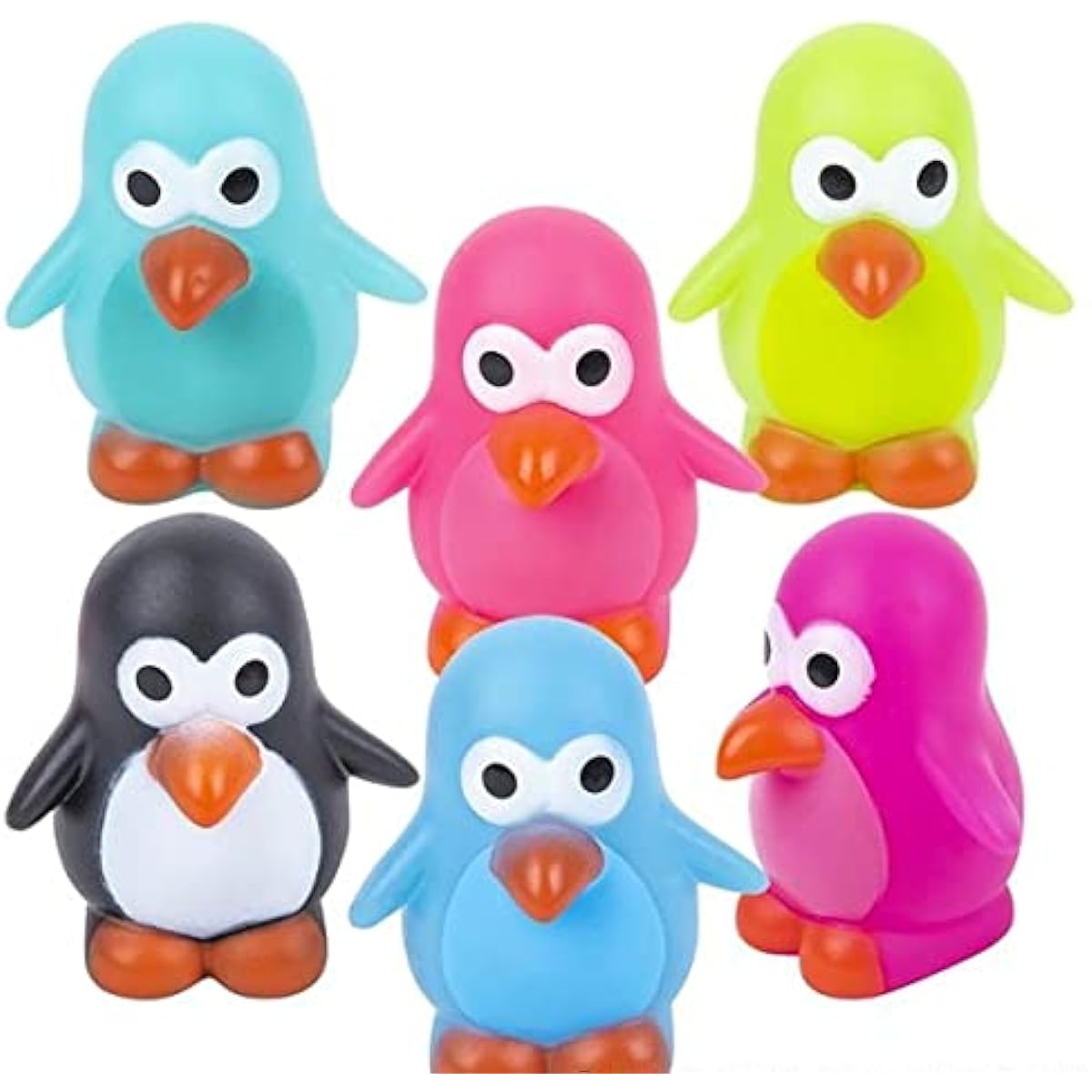 HAPPY DEALS ~ 12 Pack - Rubber Webbed Toys (12 Penguin Toys)