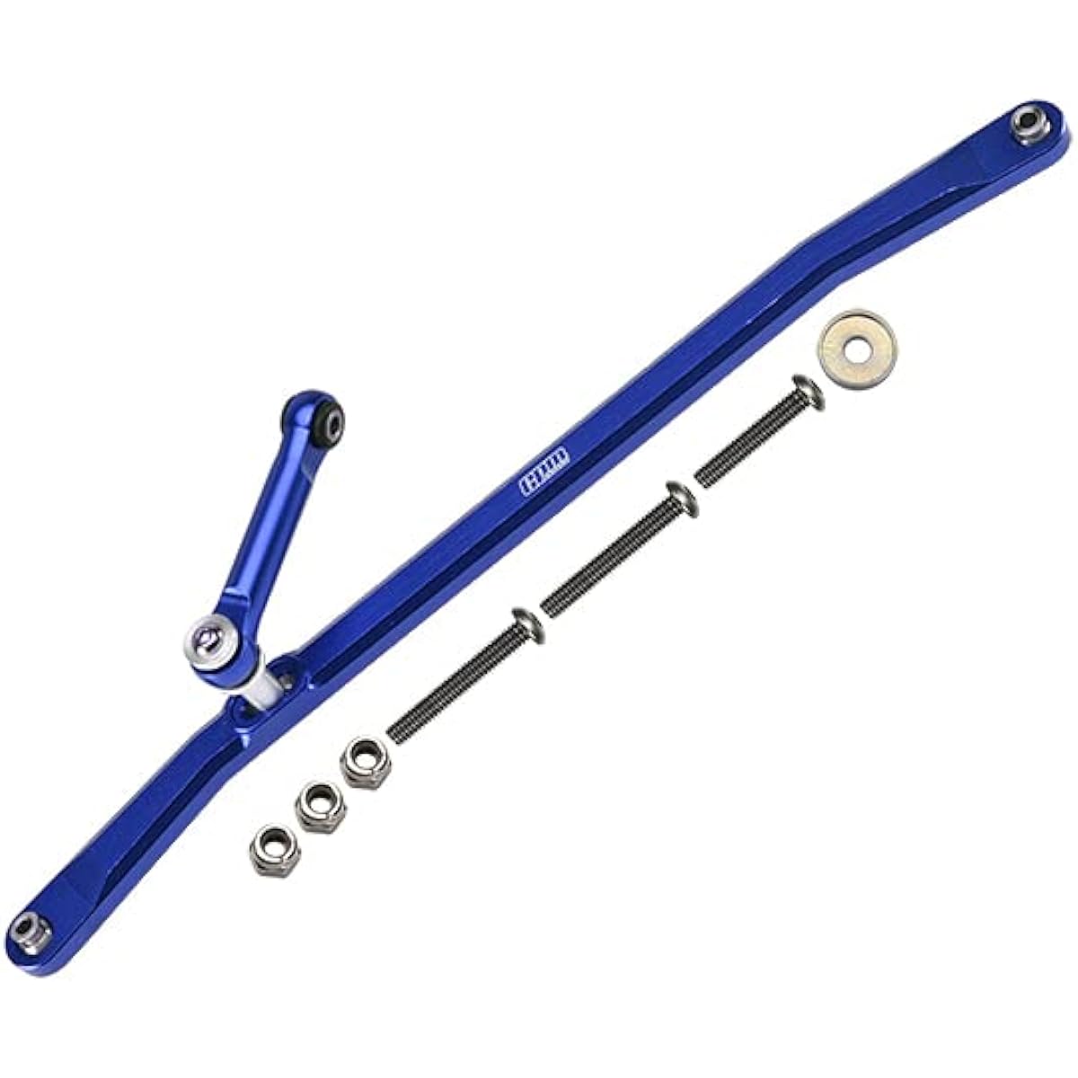 Palumma RC Steering Linkage, Aluminum Front Steering Rod Tie Link for LOSI 1/8 LMT Solid Axle 4WD MONSTER TRUCK LOS04022 RC Upgrade Parts (Blue)